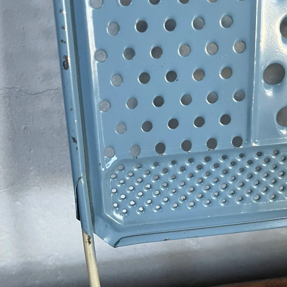 VTG Blue Cheese Grater Slicer Kitchen Tool Decor Stainless All One Retro Taiwan